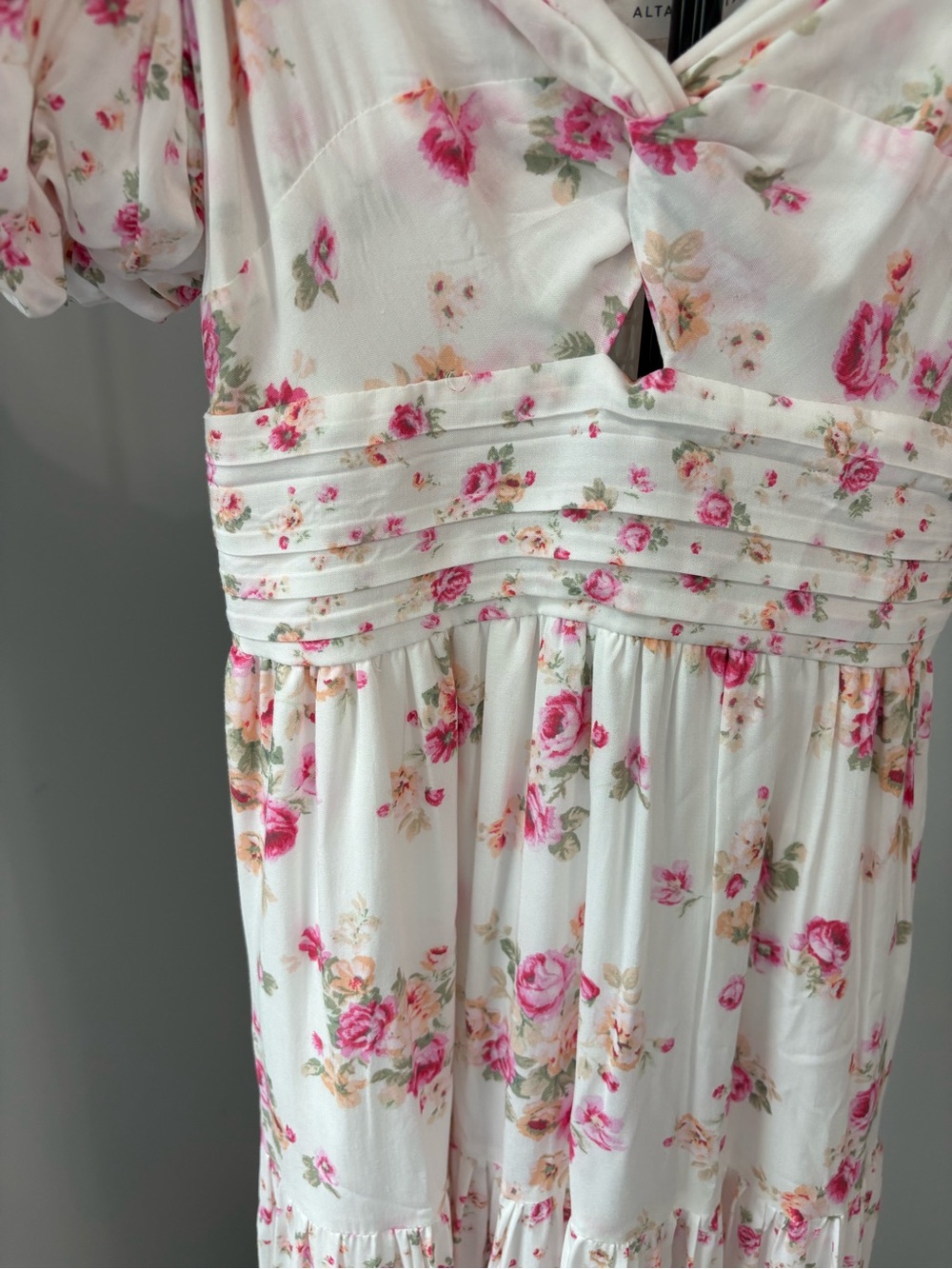 Altar'd State White Pink Floral Solana Maxi Dress Size S NWT ASWD-253-843 - Picture 3 of 10